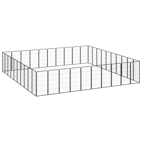 Ograda za pse s 40 panela crna 50 x 100 cm čelik obložen prahom - 550 x 450 x 100 cm Cijena