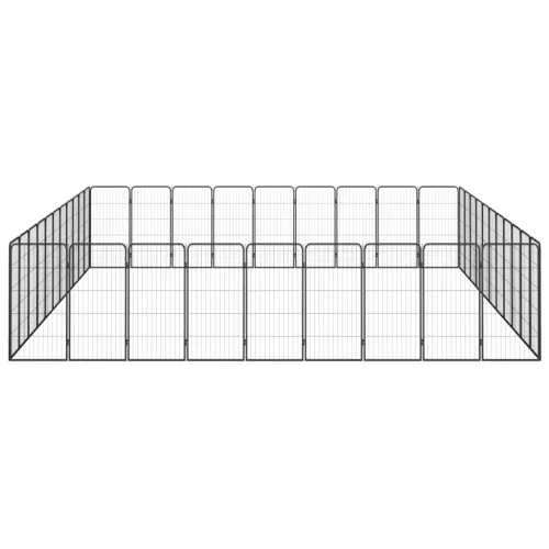 Ograda za pse s 40 panela crna 50 x 100 cm čelik obložen prahom - 550 x 450 x 100 cm Cijena