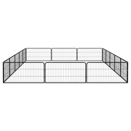 Ograda za pse s 16 panela crna 100 x 50 cm čelik obložen prahom - 500 x 300 x 50 cm Cijena