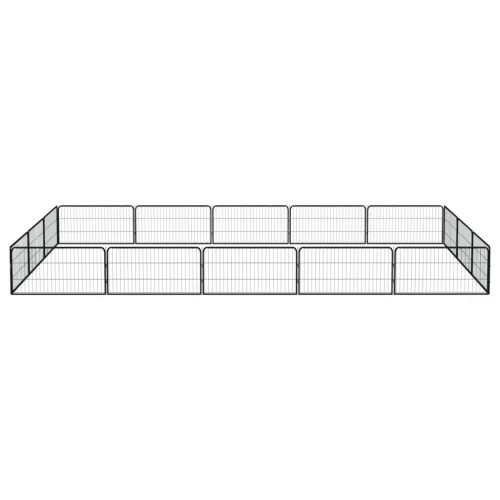 Ograda za pse s 16 panela crna 100 x 50 cm čelik obložen prahom - 500 x 300 x 50 cm Cijena