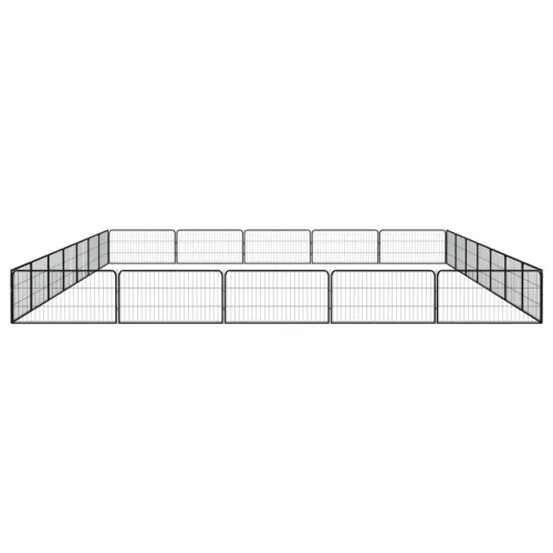 Ograda za pse s 24 panela crna 100 x 50 cm čelik obložen prahom - 700 x 500 x 50 cm Cijena