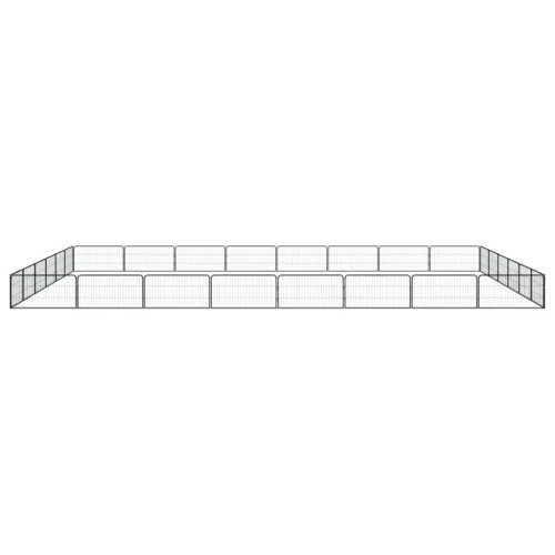 Ograda za pse s 28 panela crna 100 x 50 cm čelik obložen prahom - 800 x 600 x 50 cm Cijena