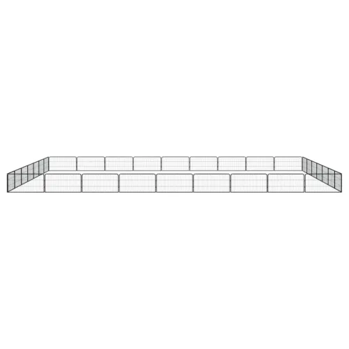 Ograda za pse s 32 panela crna 100 x 50 cm čelik obložen prahom - 900 x 700 x 50 cm Cijena