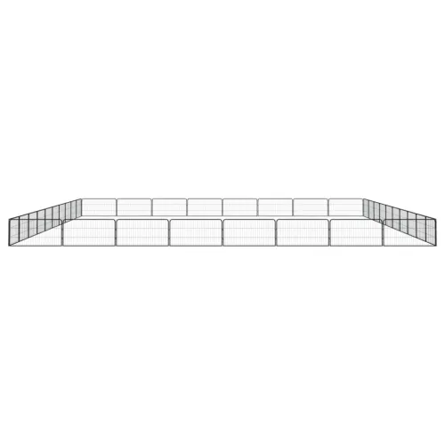 Ograda za pse s 36 panela crna 100 x 50 cm čelik obložen prahom - 1000 x 800 x 50 cm Cijena