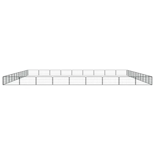 Ograda za pse s 40 panela crna 100 x 50 cm čelik obložen prahom - 1100 x 900 x 50 cm Cijena