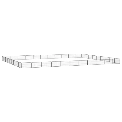 Ograda za pse s 40 panela crna 100 x 50 cm čelik obložen prahom - 1100 x 900 x 50 cm Cijena
