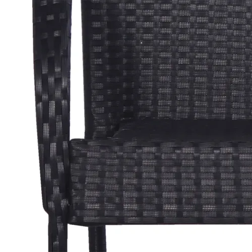 Vrtna garnitura - 7-dijelni vrtni blagovaonski set od poliratana crni - Crna Dužina stola 160 cm 6 Cijena