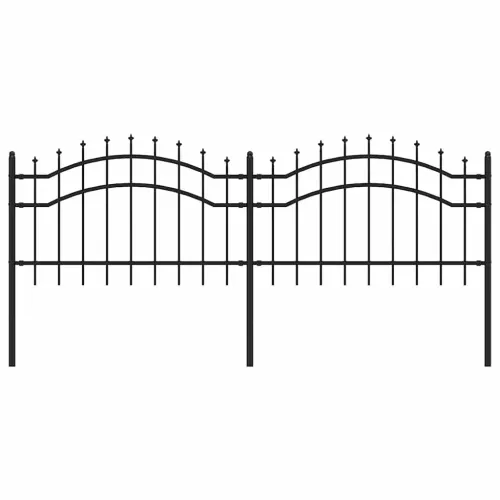 Vrtna ograda Woerden s vrhom koplja crna 240x75 cm čelična - 115 cm Crna Cijena