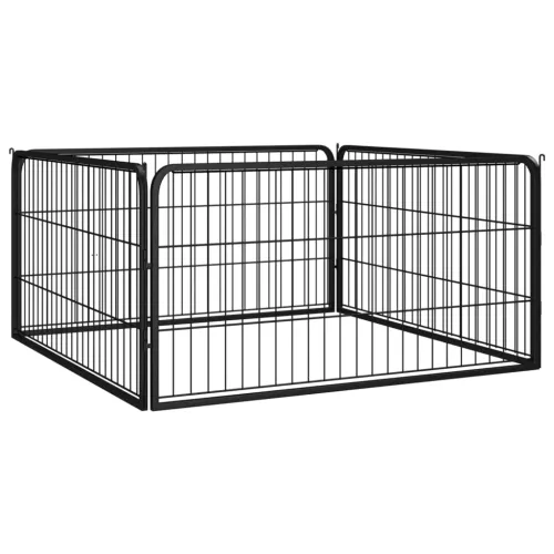 Ograda za pse s 4 panela crna 100 x 50 cm čelik obložen prahom - 100 x 100 x 50 cm 1 100 x 100 x 50 cm Cijena