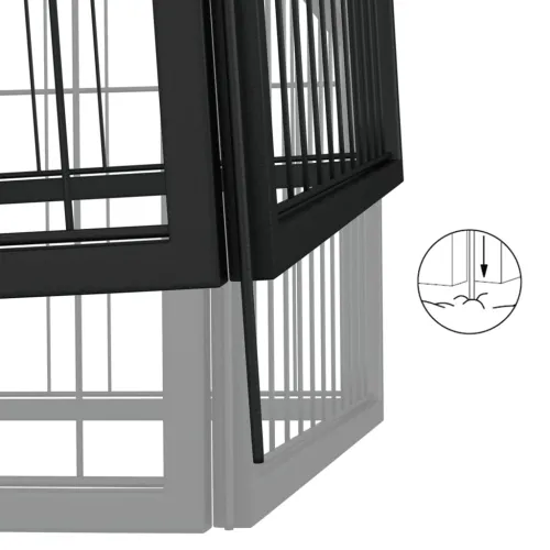Ograda za pse s 4 panela crna 100 x 50 cm čelik obložen prahom - 100 x 100 x 50 cm Cijena