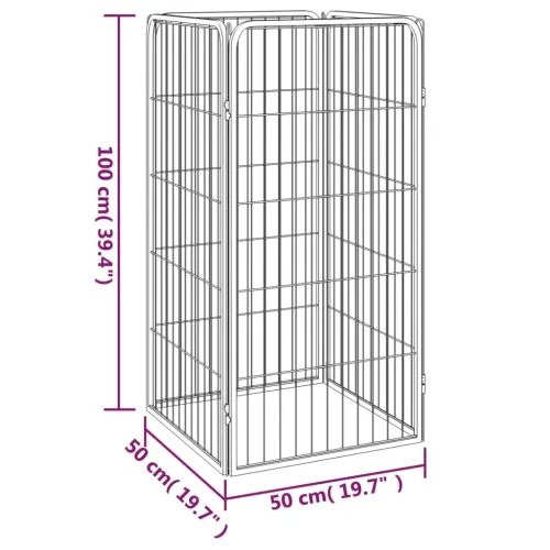 Ograda za pse sa 4 panela crna 50 x 100 cm čelik obložen prahom - 50 x 50 x 100 cm Cijena
