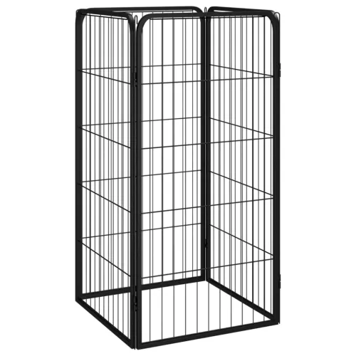 Ograda za pse sa 4 panela crna 50 x 100 cm čelik obložen prahom - 50 x 50 x 100 cm Cijena
