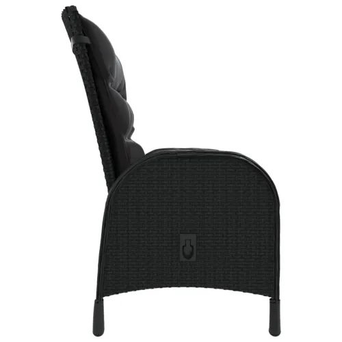 3-dijelni vrtni bistro set od poliratana crni - Crna i smeđa Ø 80 cm table 2 Cijena