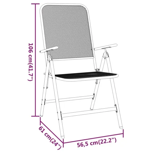 Vrtna garnitura - 3-dijelni vrtni blagovaonski set ekspandirani metal antracit - Dužina stola 60 cm 2 Cijena