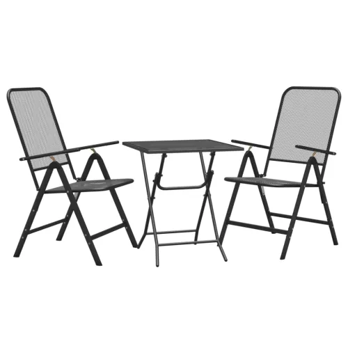 Vrtna garnitura - 3-dijelni vrtni blagovaonski set ekspandirani metal antracit - Dužina stola 60 cm 2 Cijena