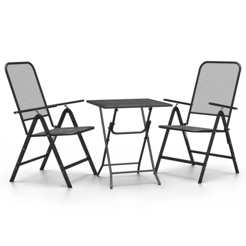 Vrtna garnitura - 3-dijelni vrtni blagovaonski set ekspandirani metal antracit - Dužina stola 60 cm 2 Cijena