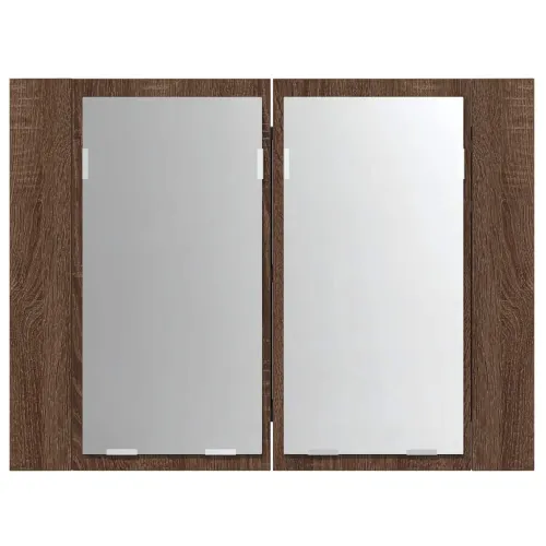 LED ormarić s ogledalom smeđa boja hrasta 60x12x45 cm drveni - Smeđi hrast 1 Cijena