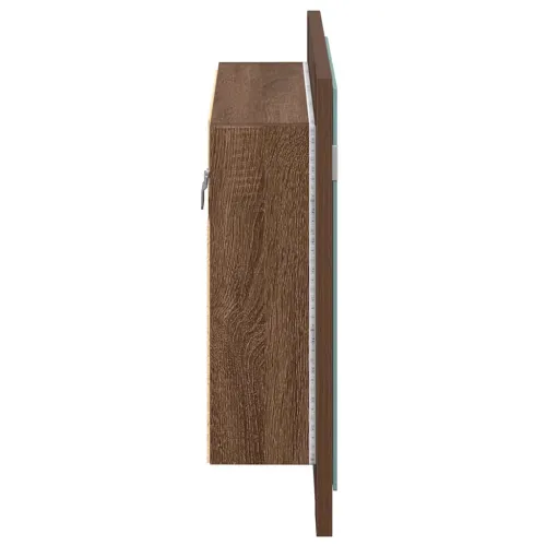 LED ormarić s ogledalom smeđa boja hrasta 60x12x45 cm drveni - Smeđi hrast 1 Cijena