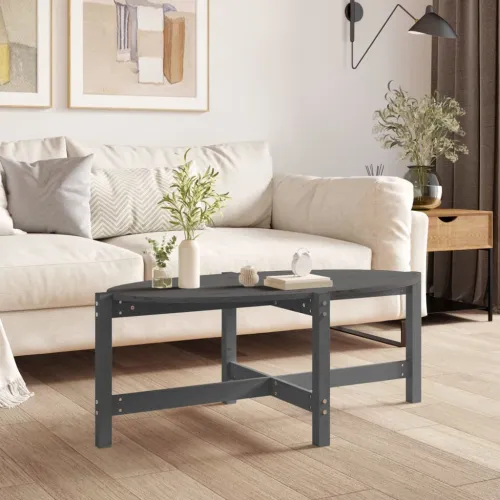 Stolić za kavu sivi 118 x 63 x 45 cm od masivne borovine - Siva 118 x 63 x 45 cm 1 Cijena