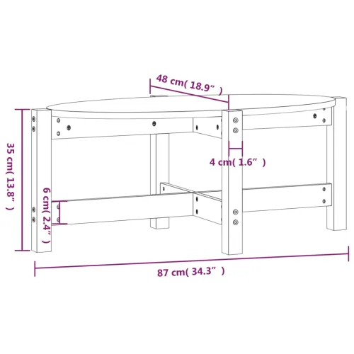 Stolić za kavu sivi 87 x 48 x 35 cm od masivne borovine - Siva 87 x 48 x 35 cm 1 Cijena