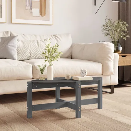 Stolić za kavu sivi 87 x 48 x 35 cm od masivne borovine - Siva 87 x 48 x 35 cm 1 Cijena