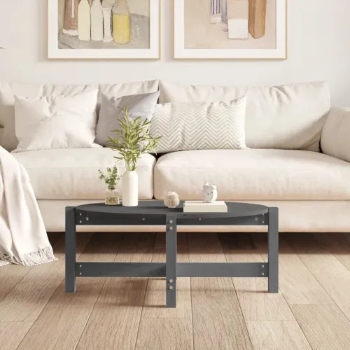 Stolić za kavu sivi 87 x 48 x 35 cm od masivne borovine - Siva 87 x 48 x 35 cm 1 Cijena