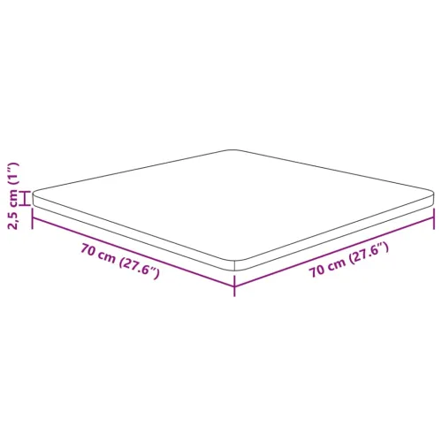 Četvrtasta stolna ploča 70x70x2,5 cm netretirana hrastovina - Prirodna 70 x 70 x 2.5 cm Cijena