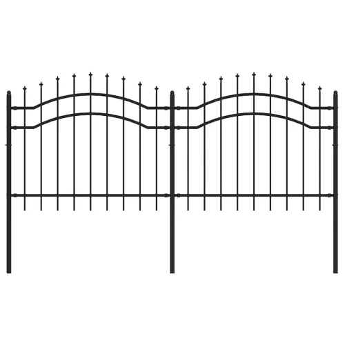 Vrtna ograda Woerden s vrhom koplja crna 240x100 cm čelična - 140 cm Crna Cijena