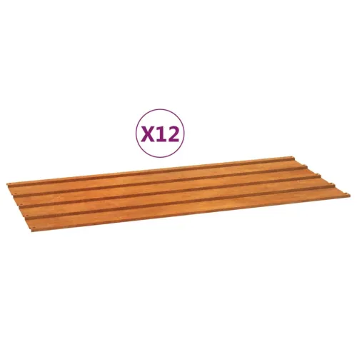 Krovni paneli 12 kom boja hrđe 100 x 44 cm od čelika COR-TEN - 100 x 44 cm 12 Cijena