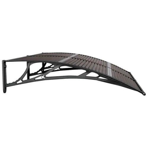 Nadstrešnica za vrata crna 150 x 100 cm polikarbonatna - Crna i smeđa 150 x 100 cm Cijena