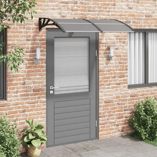 Nadstrešnica za vrata crna 150 x 100 cm polikarbonatna - Crna i smeđa 150 x 100 cm 1 Cijena