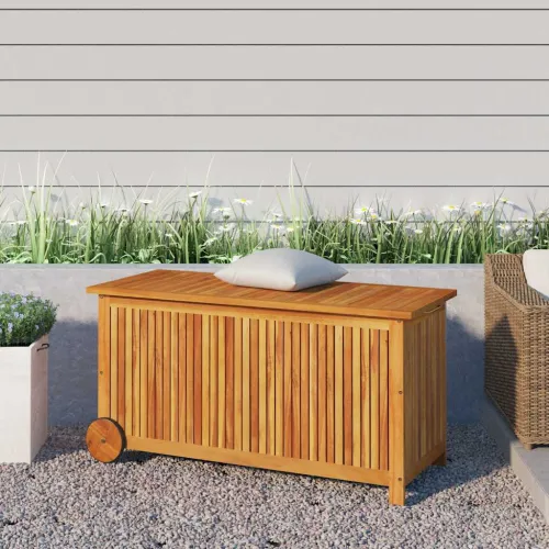 Vrtna kutija za pohranu s kotačima 113x50x58 cm od drva bagrema - 113 x 50 x 58 cm 113 x 50 x 58 cm Cijena