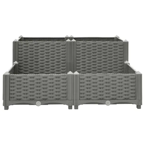 Povišena gredica 80x80x38 cm od polipropilena - Svjetlosiva 80 x 80 x (23-38) cm bez kotača Cijena