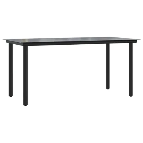Vrtna garnitura - 5-dijelni vrtni blagovaonski set od poliratana crni - Dužina stola 160 cm 4 Cijena