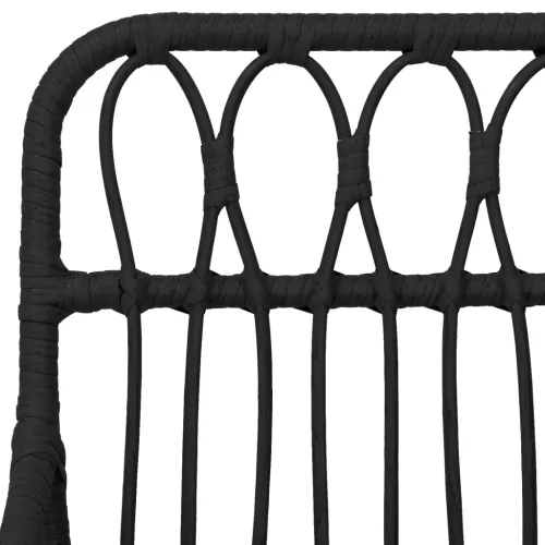 Vrtna garnitura - 5-dijelni vrtni blagovaonski set od poliratana crni - Crna 80 x 80 x 74 cm 4 Cijena