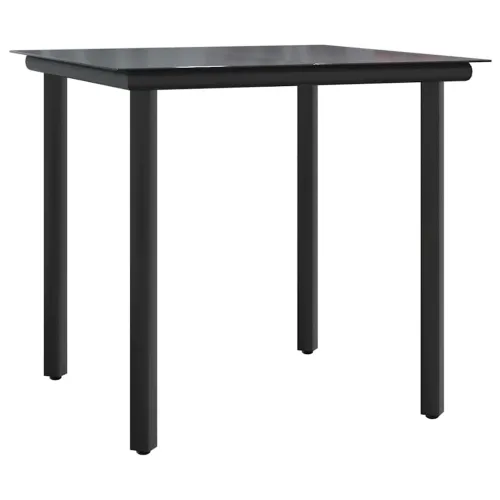 Vrtna garnitura - 5-dijelni vrtni blagovaonski set od poliratana crni - Crna Dužina stola 80 cm 4 Cijena