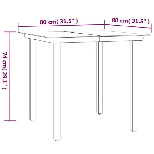 Vrtna garnitura - 5-dijelni vrtni blagovaonski set od poliratana crni - Crna Dužina stola 80 cm 4 Cijena