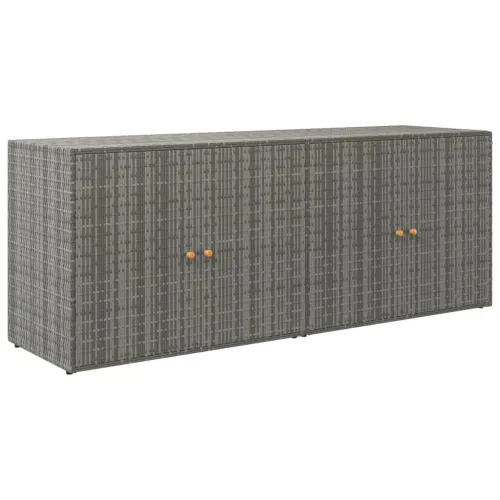 Vrtni ormarić za pohranu sivi 198x55,5x80 cm od poliratana - Siva 1 1 Siva Cijena