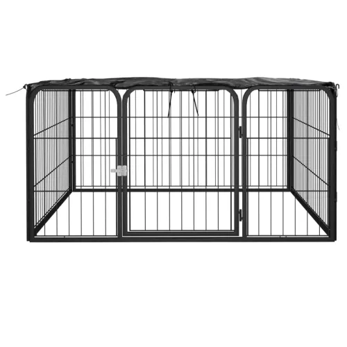 Ograda za pse s 4 panela crna 100 x 50 cm čelik obložen prahom - 100 x 100 x 50 cm 1 100 x 100 x 50 cm Cijena