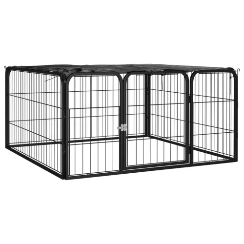 Ograda za pse s 4 panela crna 100 x 50 cm čelik obložen prahom - 100 x 100 x 50 cm 1 100 x 100 x 50 cm Cijena