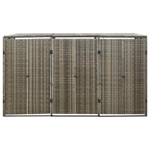 Spremište za 3 kante za smeće sivo 207 x 80 x 117 cm poliratan - Siva 3 Cijena