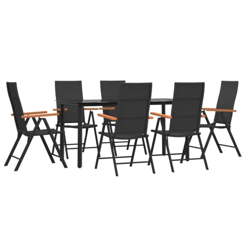 Vrtna garnitura - 7-dijelni vrtni blagovaonski set od poliratana crno-smeđi - Dužina stola 160 cm 6 Cijena