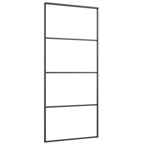 Klizna vrata s priborom 90 x 205 cm od ESG stakla i aluminija - 90 x 205 cm 3 vodoravne šipke Cijena