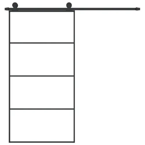 Klizna vrata s priborom 102,5x205 cm od stakla ESG i aluminija - 102.5 x 205 cm 3 vodoravne šipke Cijena