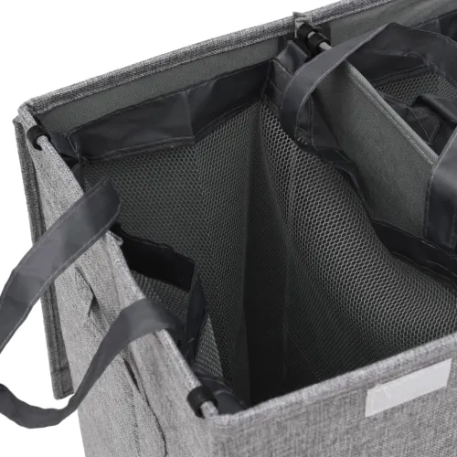 Sklopiva košara za rublje siva 51x34,5x59,5 cm umjetno platno - 51 x 34.5 x 59 cm Cijena