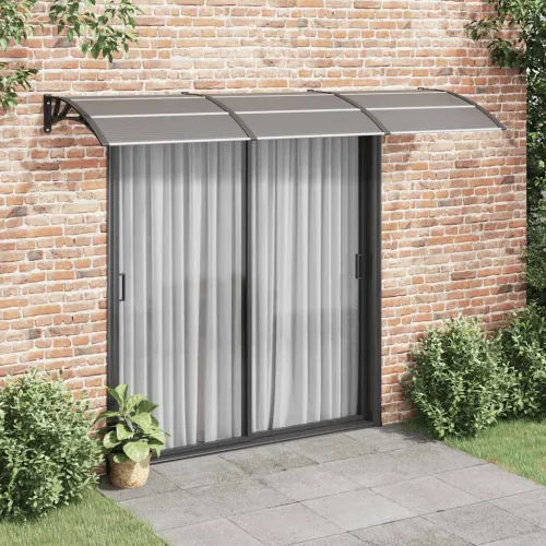 Nadstrešnica za vrata crna 300 x 100 cm polikarbonatna - Crna i smeđa 300 x 100 cm Cijena