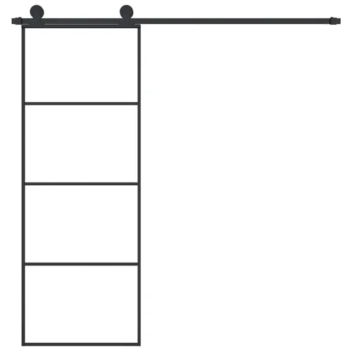 Klizna vrata s priborom 76 x 205 cm od ESG stakla i aluminija - 76 x 205 cm 3 vodoravne šipke Cijena