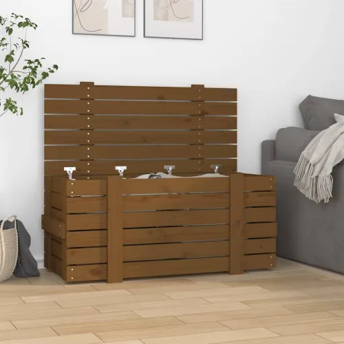 Kutija za pohranu boja meda 91x40,5x42 cm od masivne borovine - Boja meda 91 x 40.5 x 42 cm Cijena