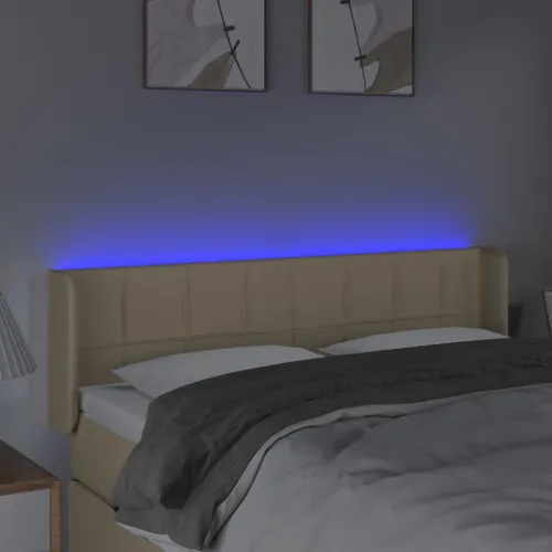 LED uzglavlje krem 147x16x78/88 cm od tkanine - Krema 147 x 16 x 78/88 cm Cijena