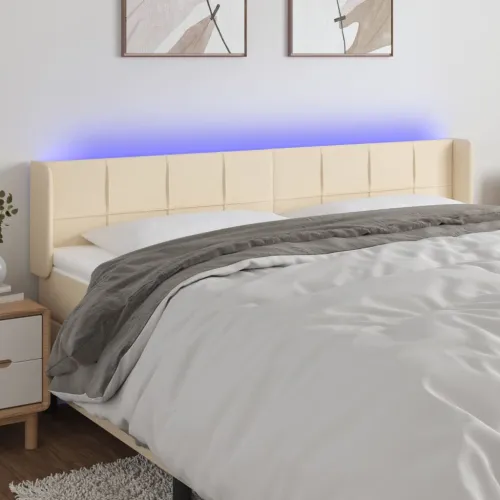 LED uzglavlje krem 203x16x78/88 cm od tkanine - Krema 203 x 16 x 78/88 cm Cijena